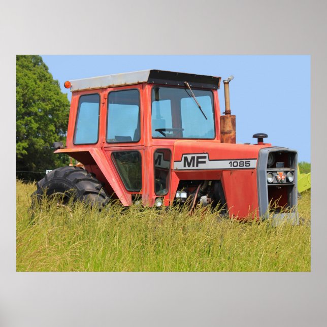 Poster 1085 Massey Ferguson Garé Dans Un Champ (Devant)