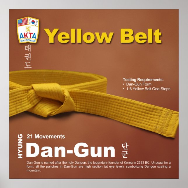 Poster 10-2 Jaune Ceinture Do-jang (Devant)