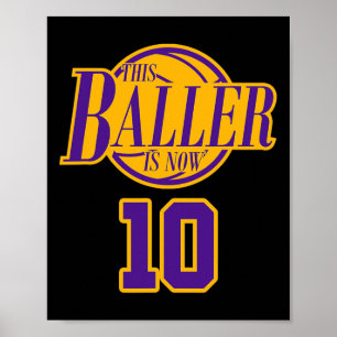 Poster 10 Ans Basketball Baller Purple Et