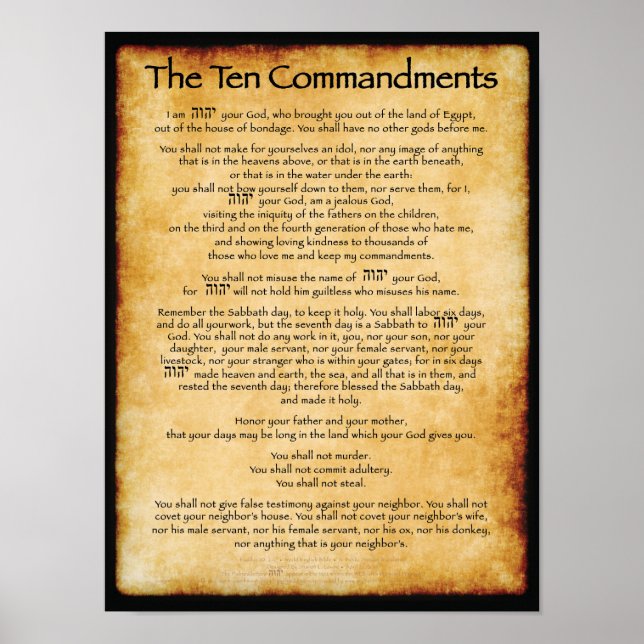 Poster 10 Commandements (Devant)