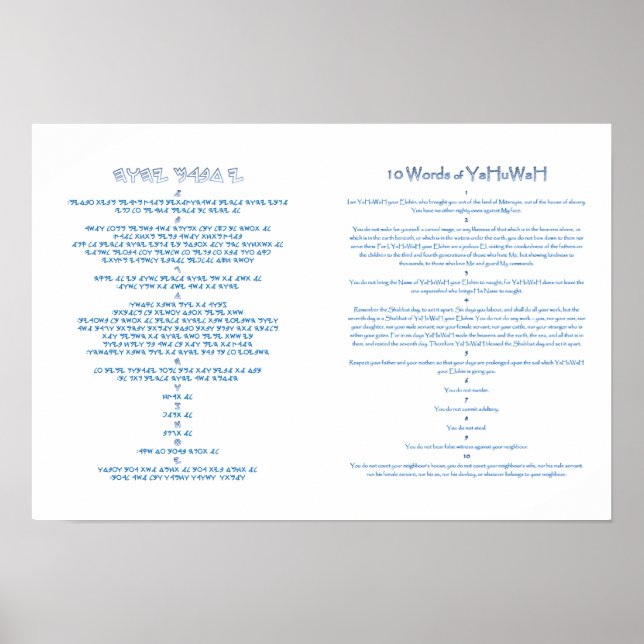 Poster 10 commandements (Devant)