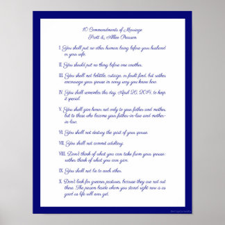 Poster 10 Commandements du mariage