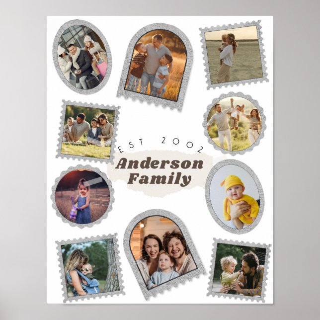 Poster 10 Dix Photo Moderne Élégante Collage Amour Famili (Devant)