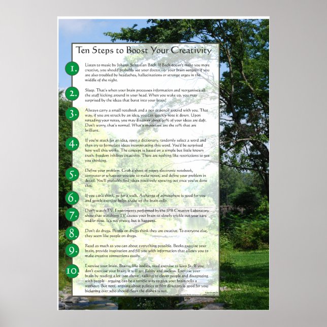 Poster 10 étapes pour stimuler votre créativité (Devant)