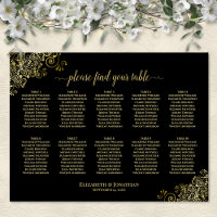 10 Mariage de table Plafond noir et or