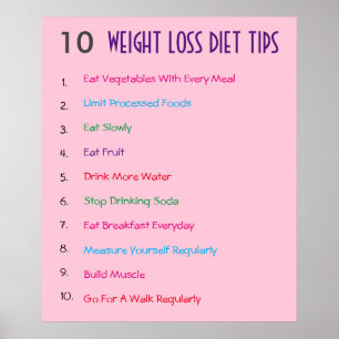 Poster 10 Perte de poids Conseils d'alimentation