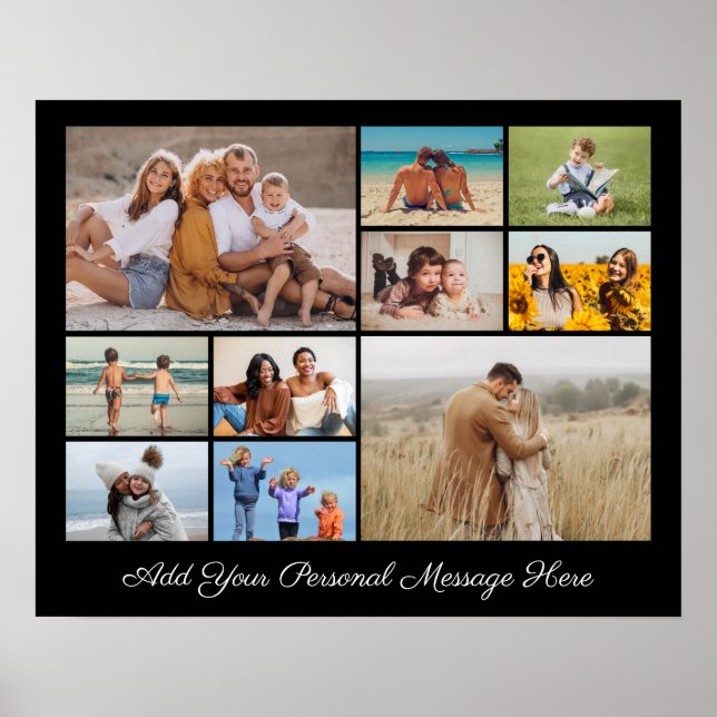 Poster 10 Photo Collage Ajoutez Votre Propre Salutation (Devant)