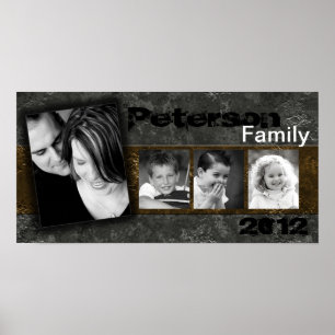 Poster 10 po x 20 po 4 bandes Collage de la famille Monta