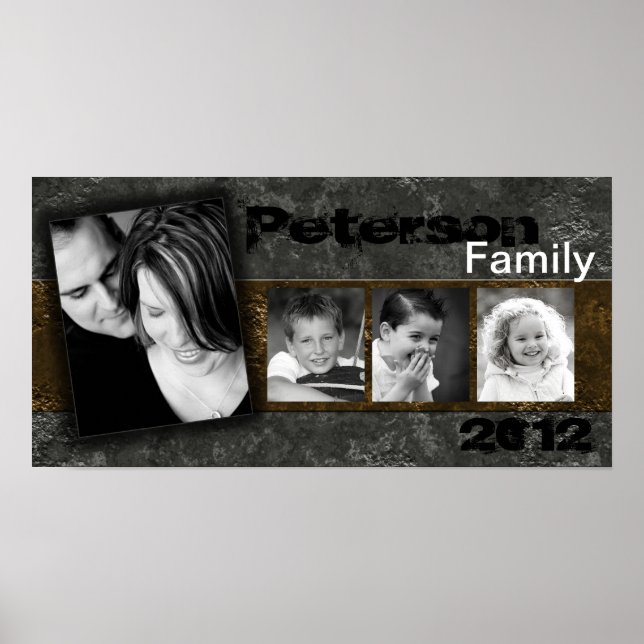 Poster 10 po x 20 po 4 bandes Collage de la famille Monta (Devant)