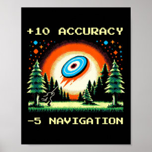 Poster +10 Précision –5 Navigation Pixel Joueur de Golf a