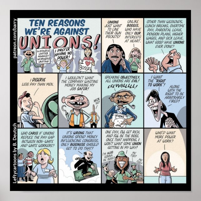 Poster 10 Raisons Étaient Contre LES SYNDICATS (Devant)