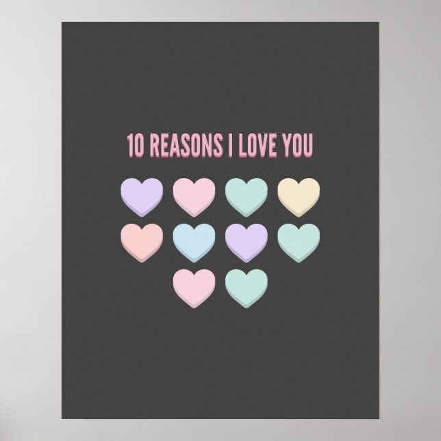 Poster 10 raisons pour lesquelles je t'aime - Cadeaux pou (Devant)