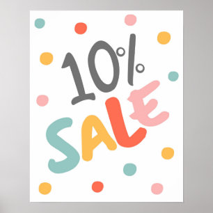 Poster 10% Signe de vente, 10% Signe de remise, 10% Affic
