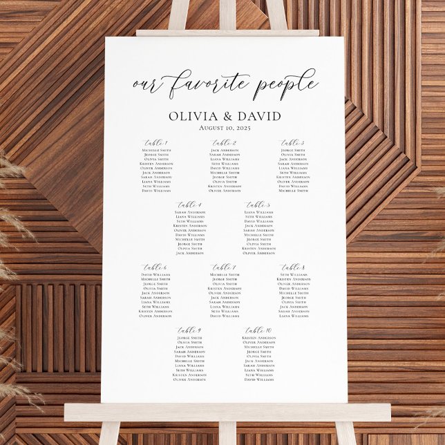 Poster 10 Tableaux Notre Carte De Sièges Pour Personnes P (Créateur téléchargé)