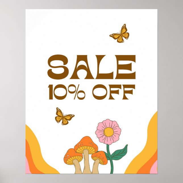 Poster 10% Vente Signe, 10% Remise, Boutique Vente (Devant)