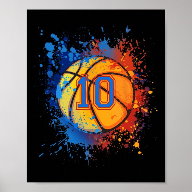 Poster 10 Years Old 10 Birthday Basketball Poison For Boy (Devant)