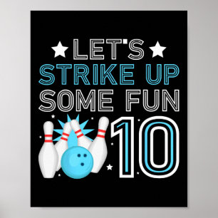 Poster 10e anniversaire Bowling Boy 10 ans Old Bowlin