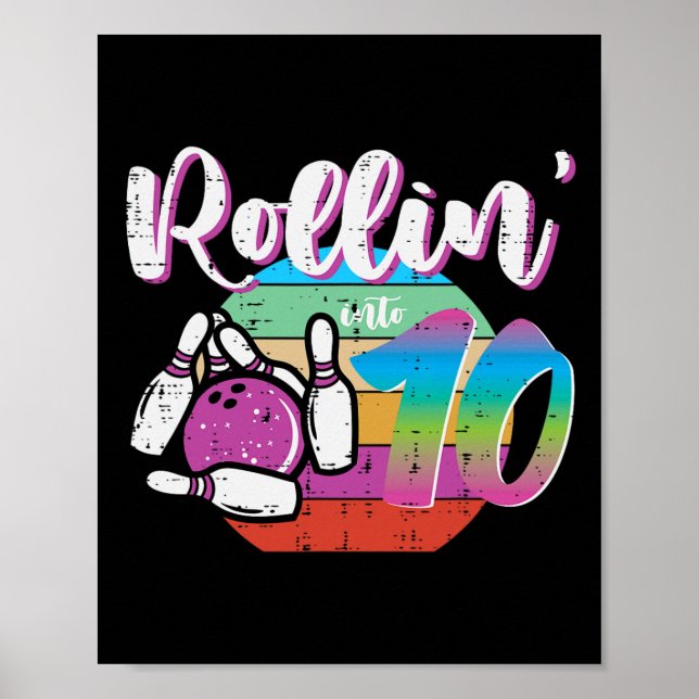 Poster 10e anniversaire Bowling Rollin Into 10 Anniversai (Devant)