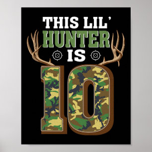 Poster 10e anniversaire Chasse aux cerfs 10 ans Chasseur