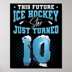 Poster 10e anniversaire de hockey sur glace