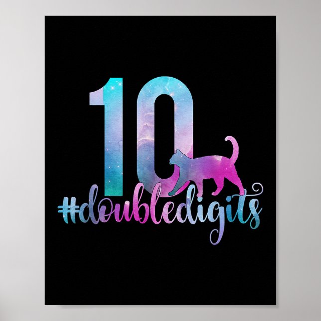 Poster 10e anniversaire fille double chiffres filles dix  (Devant)