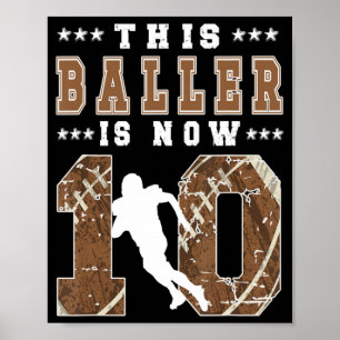 Poster 10e anniversaire Football garçon 10 ans Football P
