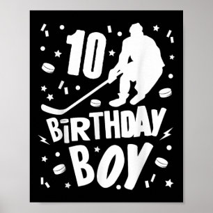Poster 10e anniversaire Garçon Hockey sur glace Enfants 1