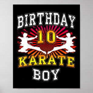 Poster 10e anniversaire garçon - Karate 10 ans enfants