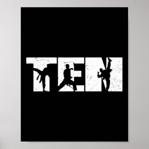 Poster 10e anniversaire Karate Fighter 10 ans fille garço