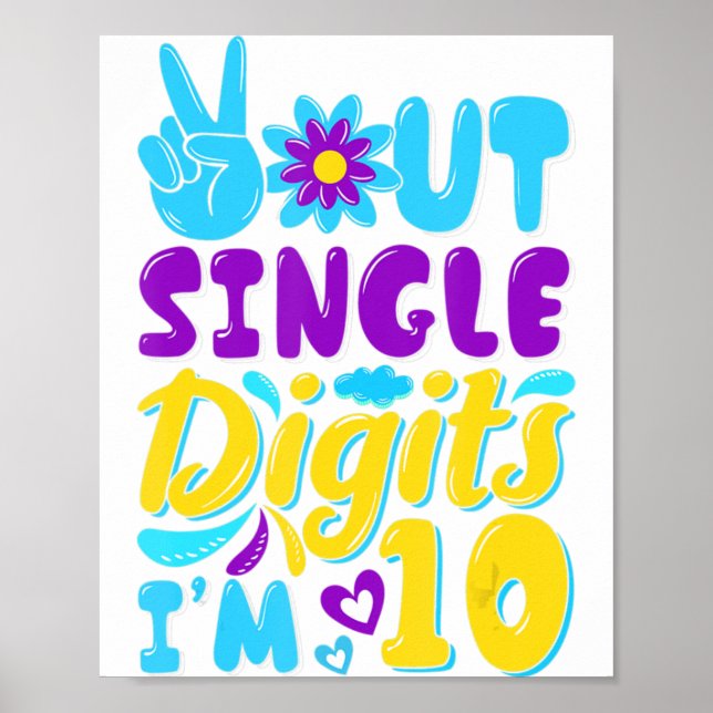 Poster 10e anniversaire - Paix dehors Chiffres simples Je (Devant)