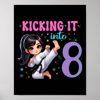 Poster 10th Birthday Girl-martial Arts Party Karate Taekw