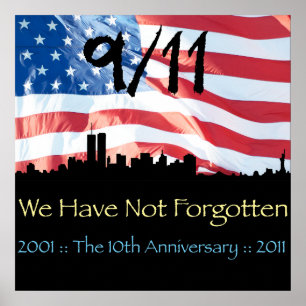 Poster 11/09 10e anniversaire WTC et le drapeau