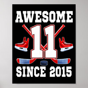 Poster 11 Ans Incroyable Depuis Anniversaire Thème Hockey