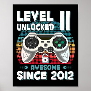 Poster 11ans Anniversaire Fils Garçon Amusant Joueur 11e