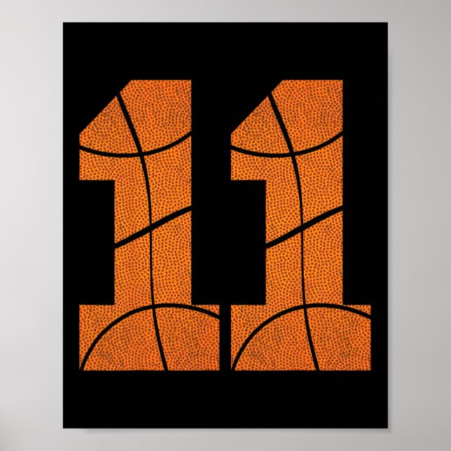 Poster 11e anniversaire Basketball Garçons Enfants (Devant)