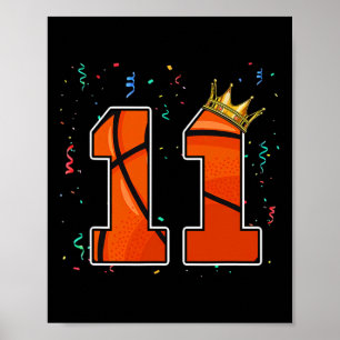 Poster 11e anniversaire Bysketbyll Grand nombre 11 ans Bo