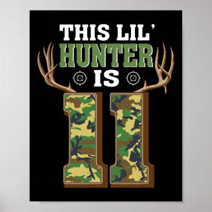 Poster 11e anniversaire Chasse aux cerfs 11 ans Chasseur