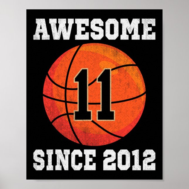 Poster 11e Anniversaire de basket-ball Lover 11 ans Vinta (Devant)