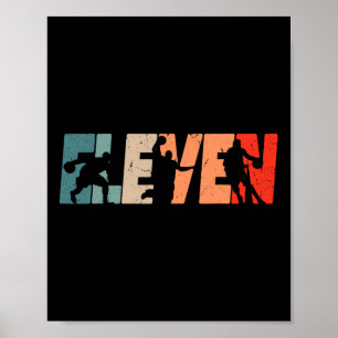 Poster 11e anniversaire Retro Bysketbyll 11 ans Boy Gi