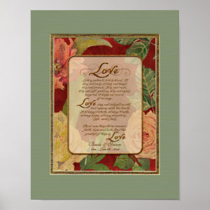 Poster 11x14 Anniversaire, Amour Chapitre 1 Corinthiens 1