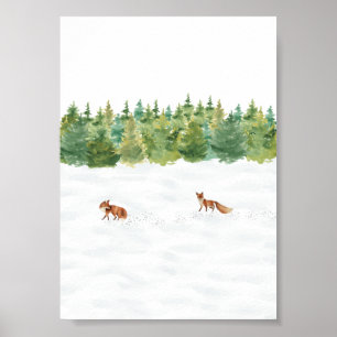 Poster (12,7 cm x 17,8 cm) - Scène d'hiver