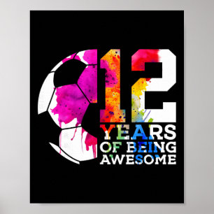 Poster 12 Ans De Football Génial 12ème Anniversaire