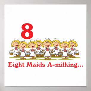 Poster 12 days eight maids a-milking