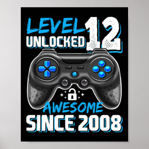 Poster 12 Déverrouillé Awesome 2008 jeu vidéo 12e anniver