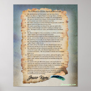 Poster 12 Étapes pour une récupération spirituelle à vie