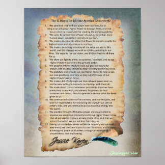 Poster 12 Étapes pour une récupération spirituelle à vie