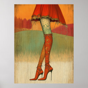 Poster *~* 12 FD2 Automne Fille lunaire Automne Jambes ré