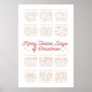 Poster 12 Jours d'affiche de Noël 24x36