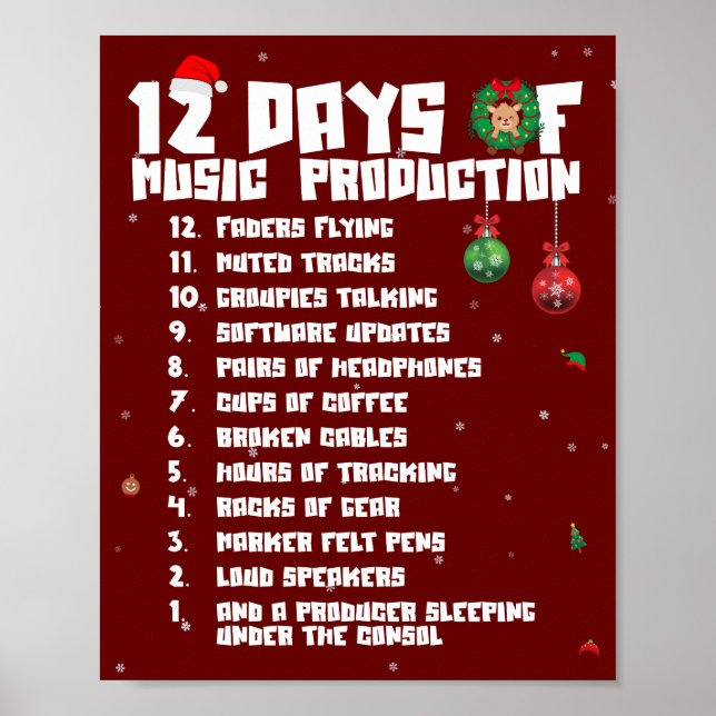 Poster 12 Jours De Production Musique (Devant)