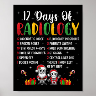 Poster 12 Jours De Radiologie Xmas Rad Tech Christmas Rad